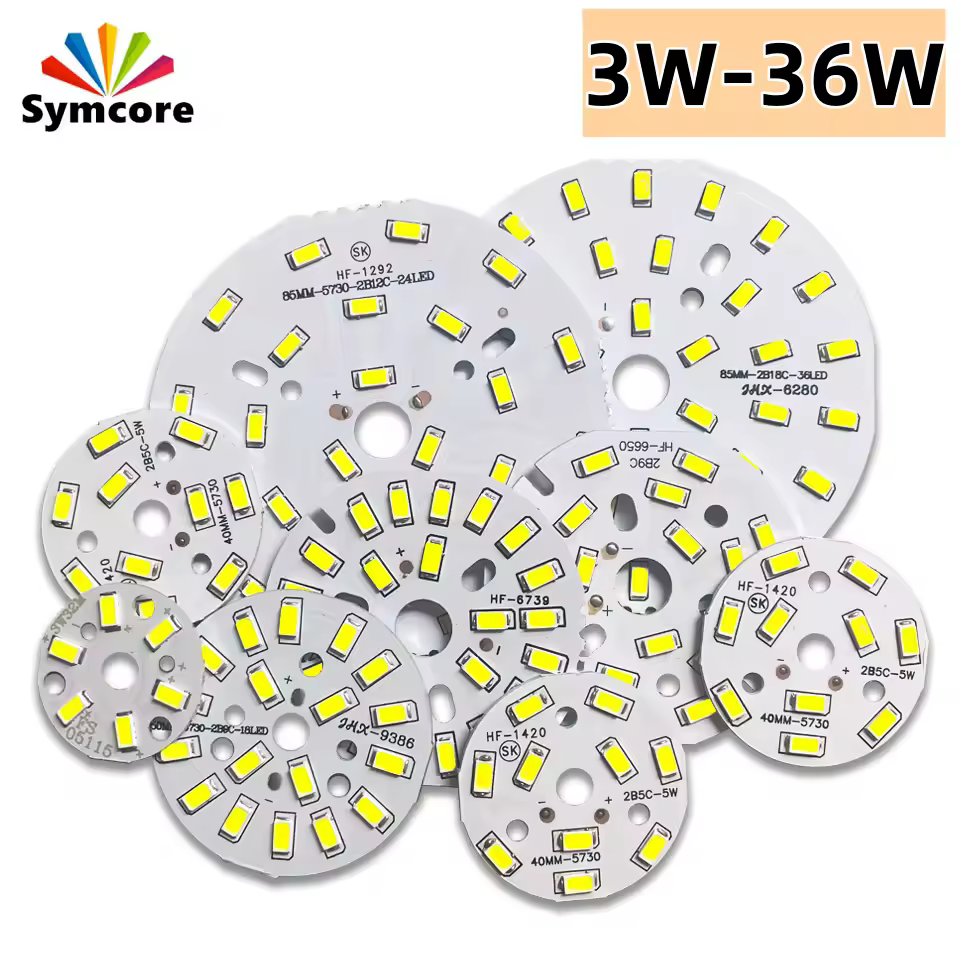 צ'יפ LED SMD 3W 5W 7W 9W 12W 15W 18W 24W 30W 36W לוח אור בהירות עבור נורת LED תאורת תקרה PCB עם LED