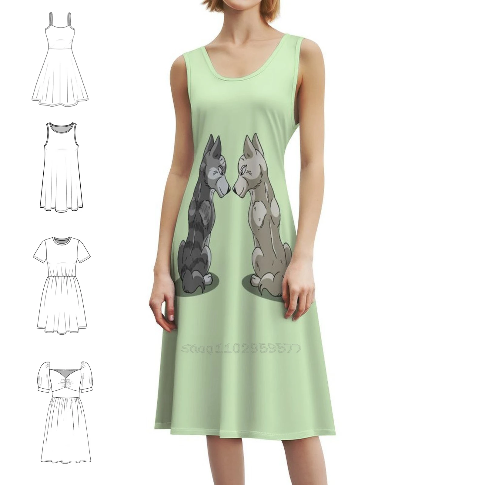 فستان Gin X Sakura النسائي الهيب هوب ملابس الشارع الشهير جرافيك طباعة ملابس النادي للحفلات Ginga Nagareboshi Gin Ginga Densetsu للسيدات #1