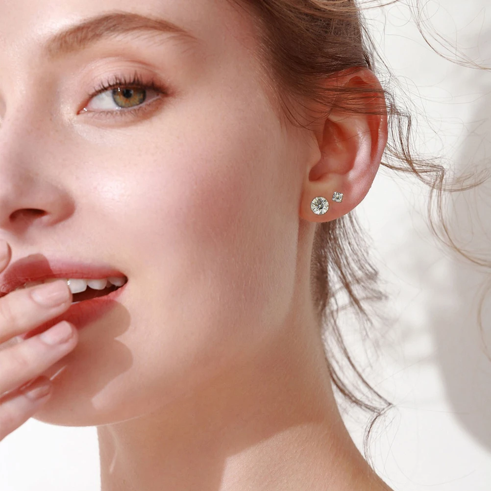

20 Pairs Earrings Six-jaw Zircon European and American Diamond Earbob