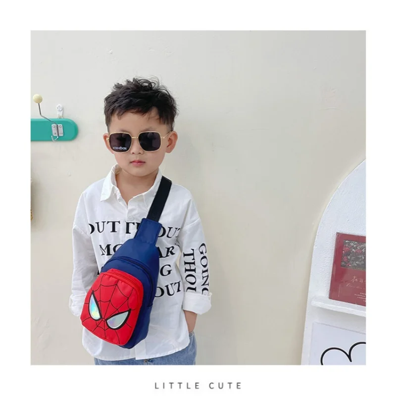 Marvel Disney Cartoon Children\'s Shoulder Bags Anime Spiderman  High Capacity Chest Bag Unisex Messenger Bag Kids Gifts