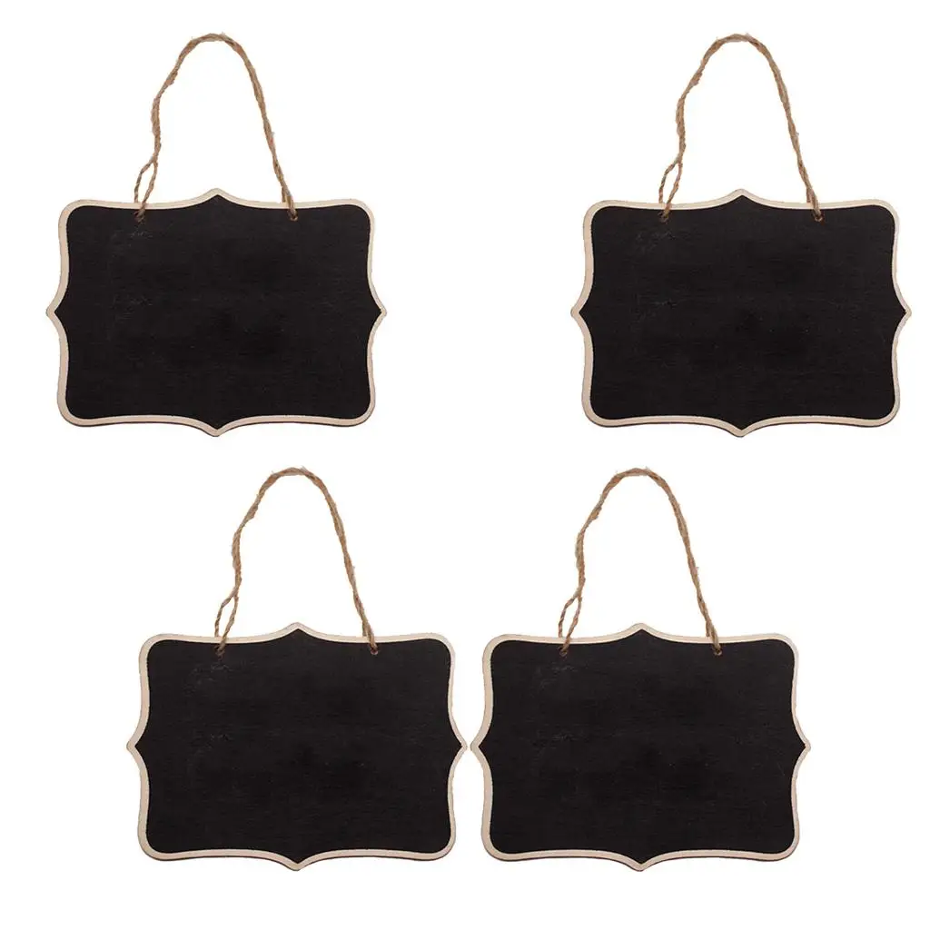 4Pcs Mini Message Blackboard Note Sign Message Chalk Board Wall Hanging,