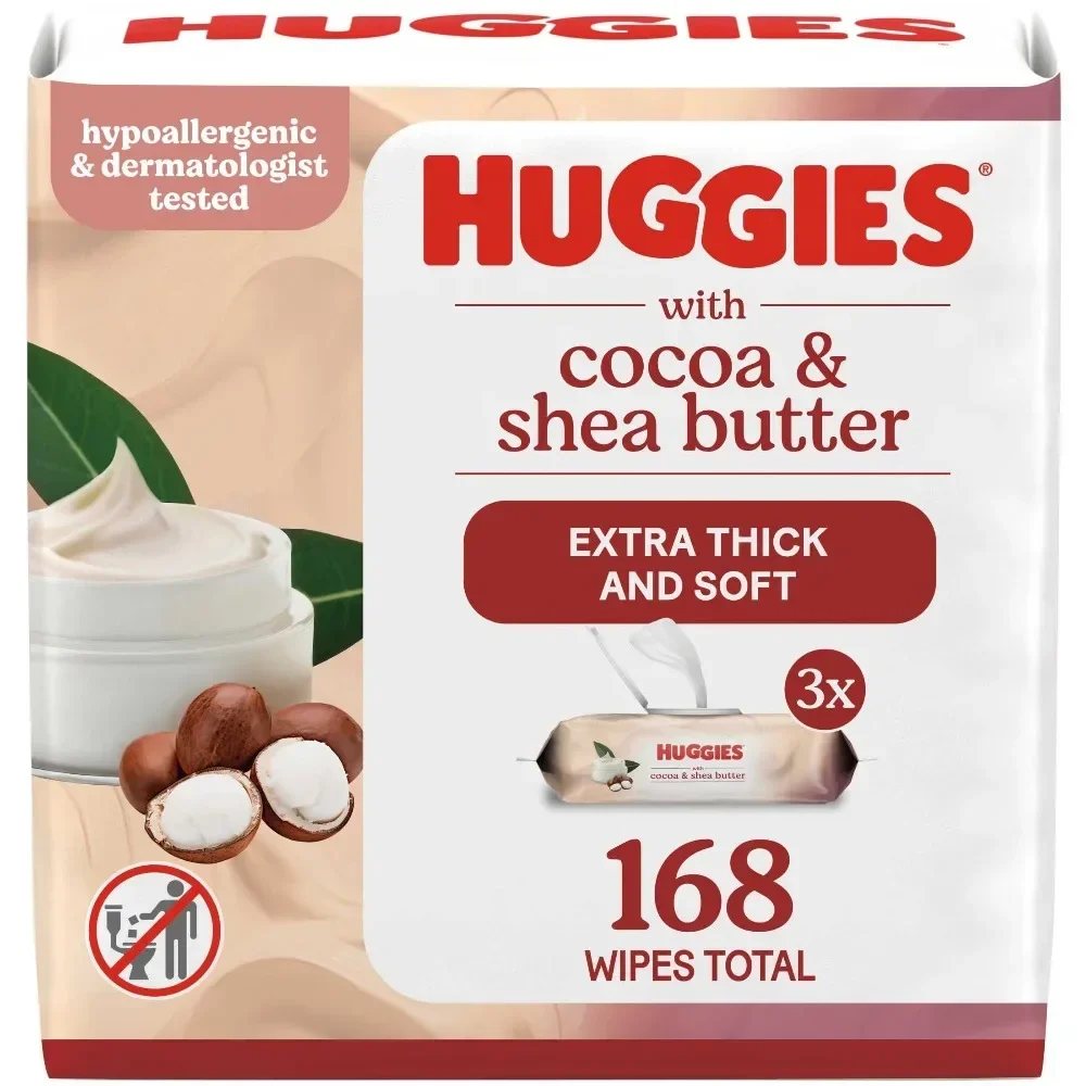 Sensitive Sensitive Skincare Baby Wipes with Cocoa & Shea Butter, 3 Flip-Top Packs, 168 Total Count - Aliexpress Deal