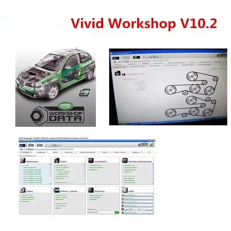 Versión 2010 taller vivo automotriz versión 10,2 software de datos versión de diagnóstico de coche herramienta de diagnóstico de