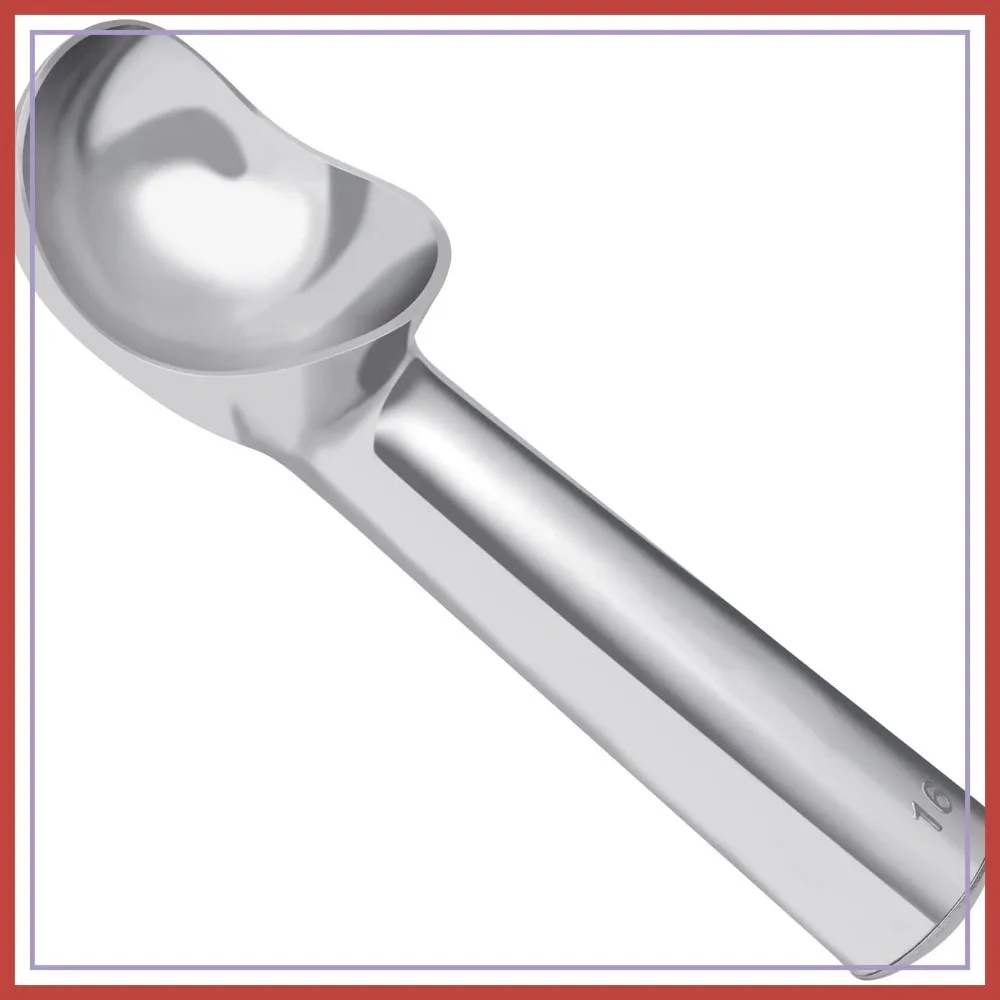 

Large Ice Cream Scoop 7 inches Nonstick Anti-Freeze Metal Ice Cream Scooper Spoon One Piece Aluminum Design, Bright Silver