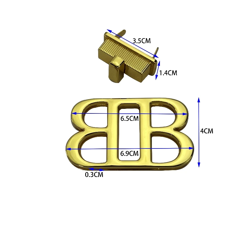 B-Shaped Turn Twist Locks for Lady\'s Handbags Lock DIY Repair Bag Parts Hardware Accessories Die-casting Zinc Alloy