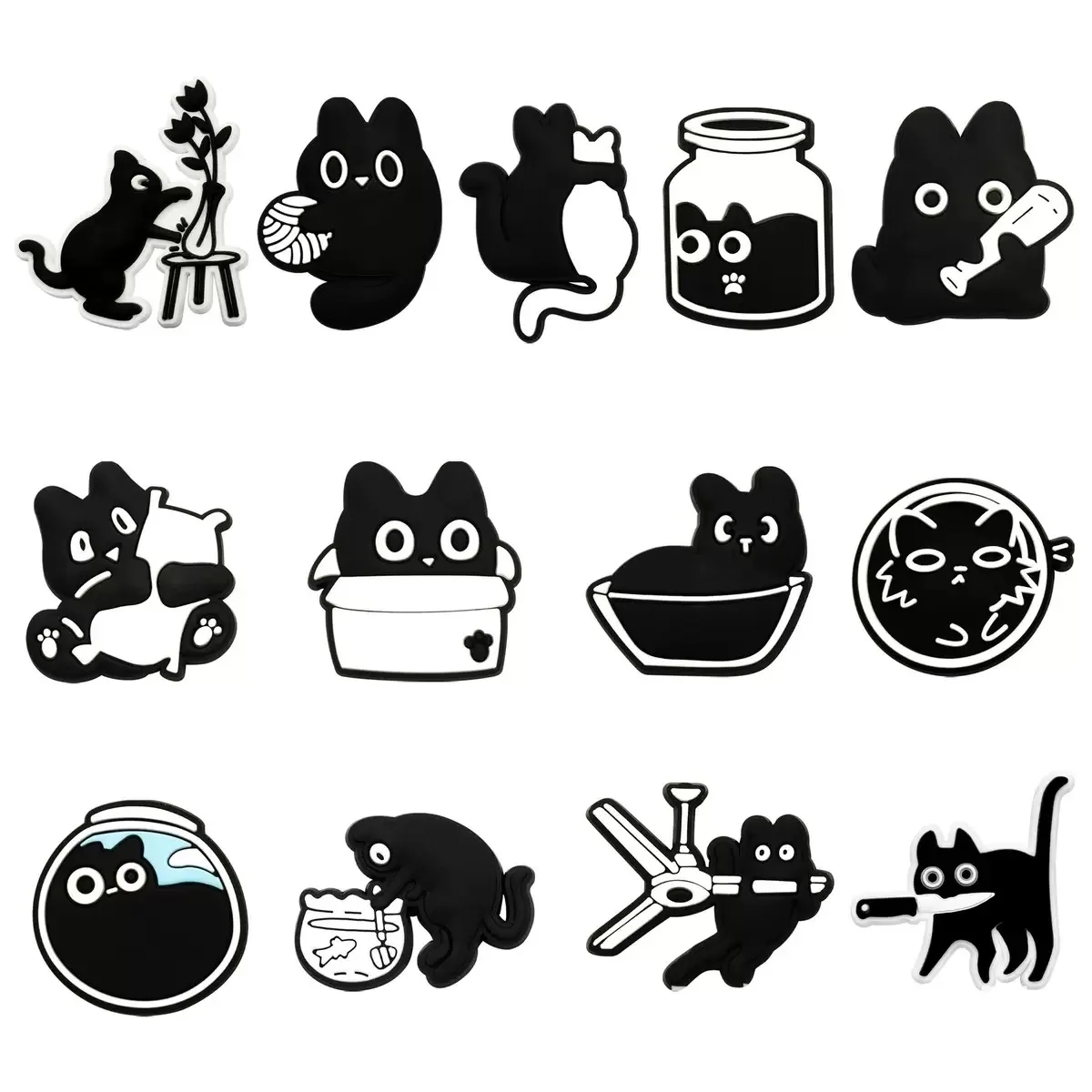 10-25 Stück Niedliche Katzen-Schuh-Charms Haustier Katze Hund Schuh-Dekoration Zubehör Clog Sandalen Schuh-Ornament Schnalle für Männer Frauen Mädchen Geschenke – Detail 10