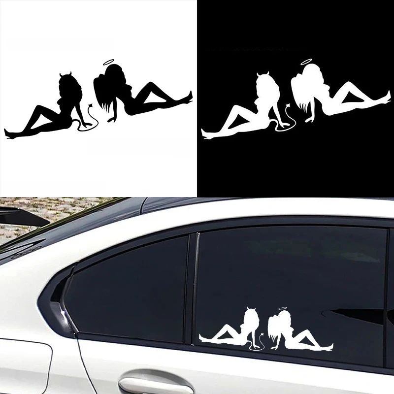 자동차 스티커 섹시한 아름다움 천사와 악마에 대한 유혹 재미있는 3D 스티커 및 데칼 스티커 자동차 스타일링 스티커