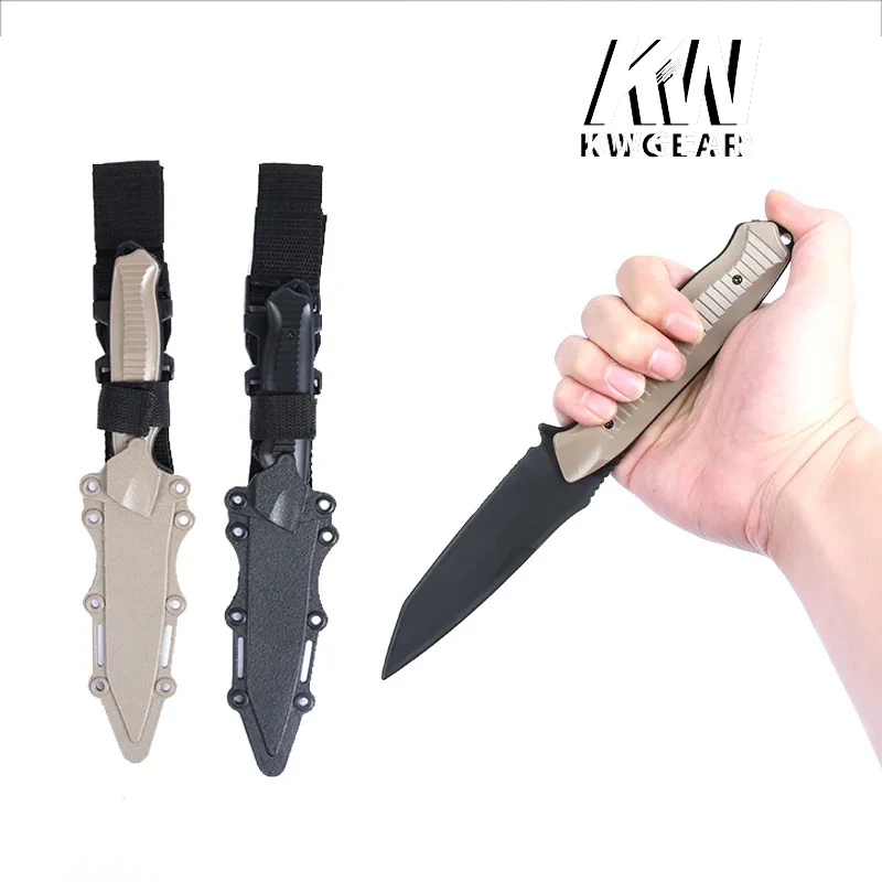 

Birthday Gift CS Cosplay Prop Tactical Enthusiasts Combat Knife Modeling Rubber Training Sheath Knife Model Toy Sword