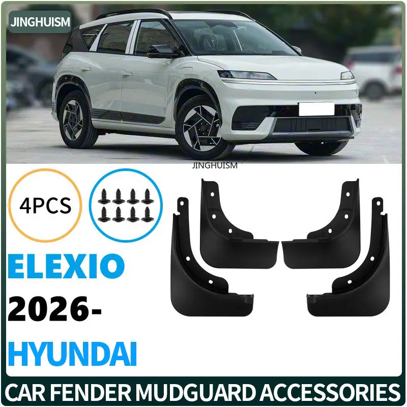 For Fender Flares for Hyundai Elexio 2026 ABS Black 4 Piece Set Exterior Front Rear Black Trim Decoration Car Accessories