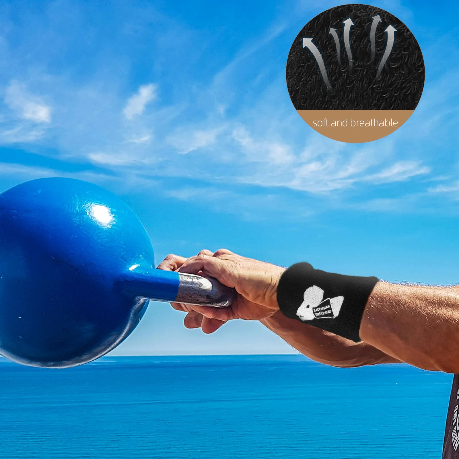 

1Pair Kettlebells Wrist Guard Sports Breathable Elastic Wrist Support Bands Workout Sweat Absorbing Wristbands