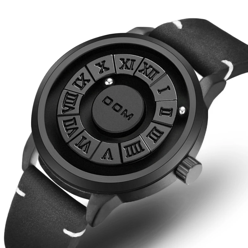 

DOM 1345 Trend Concept New Personality Men's Watch Creative Scrolling Pointer magnetic force Fashion watch for men Waterproof
