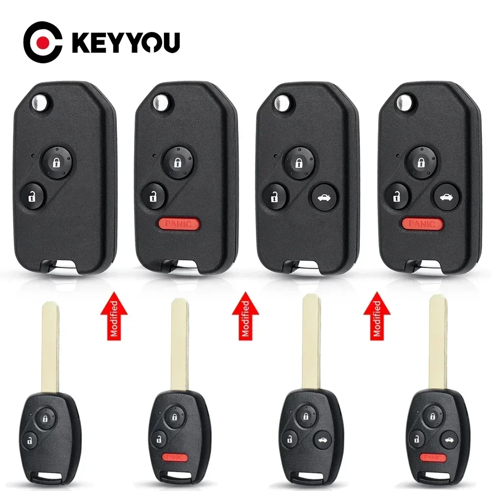 KEYYOU NEW For Honda Accord CRV Pilot 2007 2008 2009 2010 2011 2012 2013 New Car Key Modified Version Flip Folding