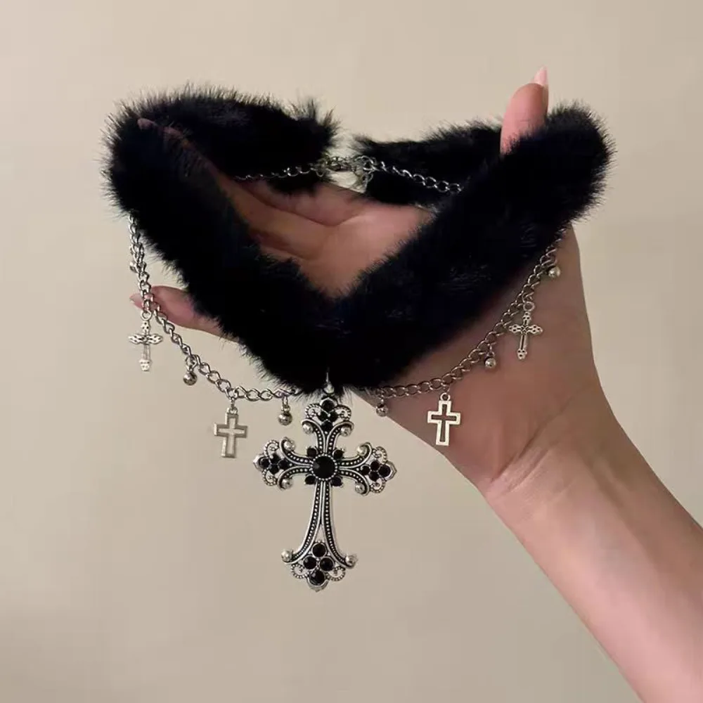 Breloque de tempérament brillant Zircon flocon de neige perle pendentif collier en peluche pour les femmes automne hiver nouveau Style bijoux cadeaux