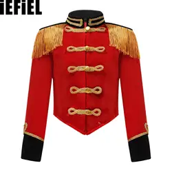 Dziecięca dziewczyna cyrk Ringmaster Cosplay kurtka z kołnierzem z długim rękawem frędzle frędzle eplet kurtka Ringleader perkusista Performance