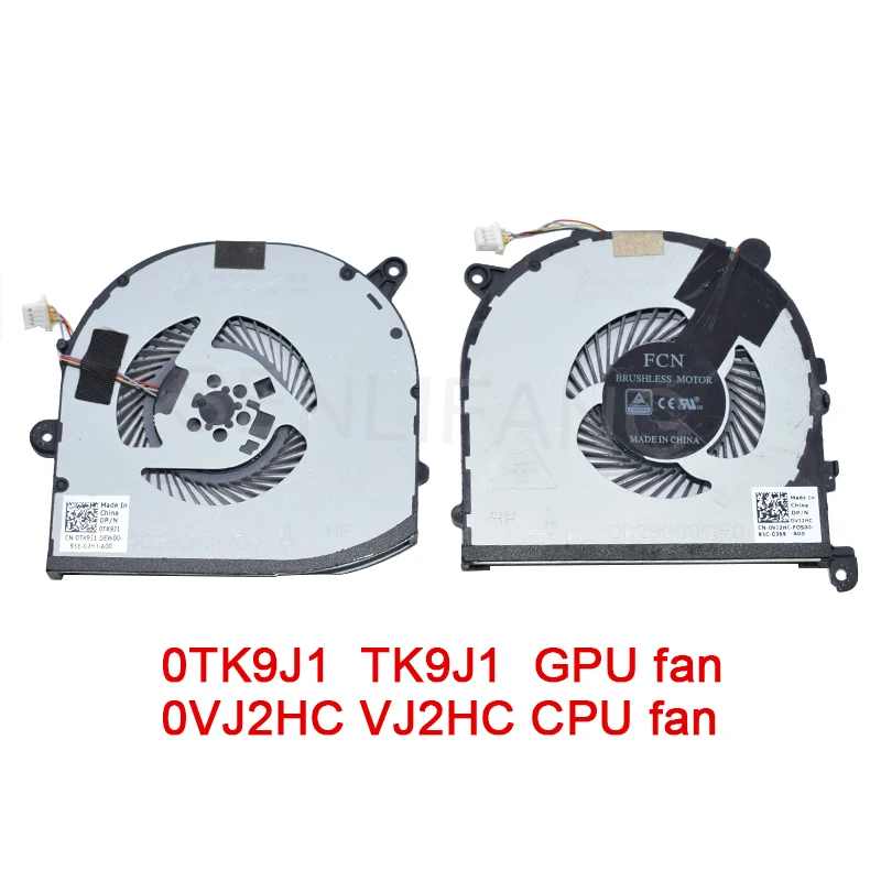 For DELL XPS 15 9560 series Precision 5520 M5520 CPU GPU Cooler Radiator 4-Pin Fan 0TK9J1 TK9J1 NS75C01-17G12 0VJ2HC VJ2HC