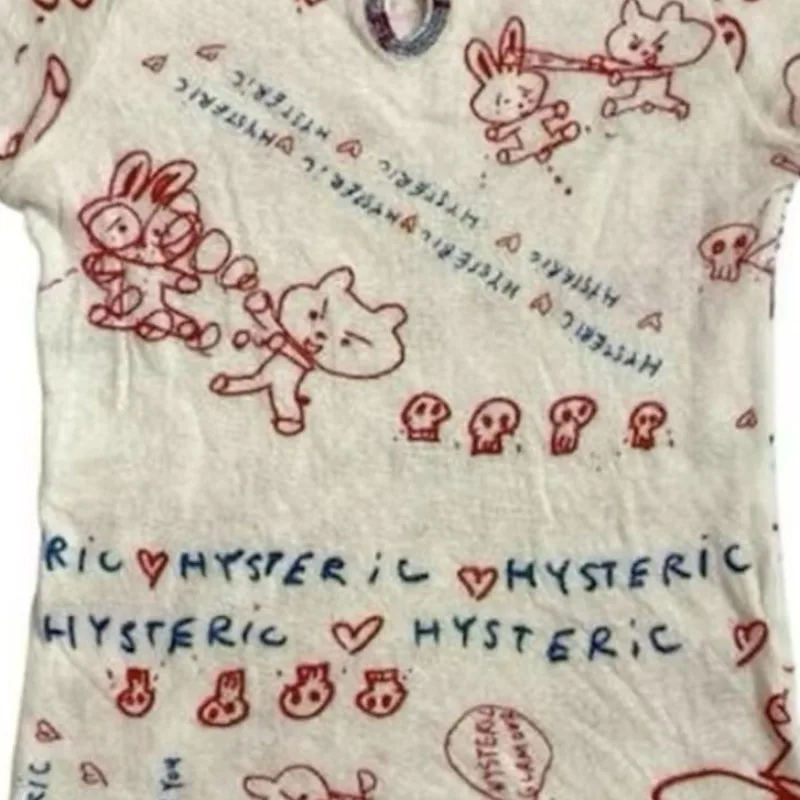 Amerikaanse Vintage Subcultuur Korte mouwen Punk T-shirt Harajuku Rock Street Populaire Tees Schedel Print Tops Y2k Esthetische Kleding