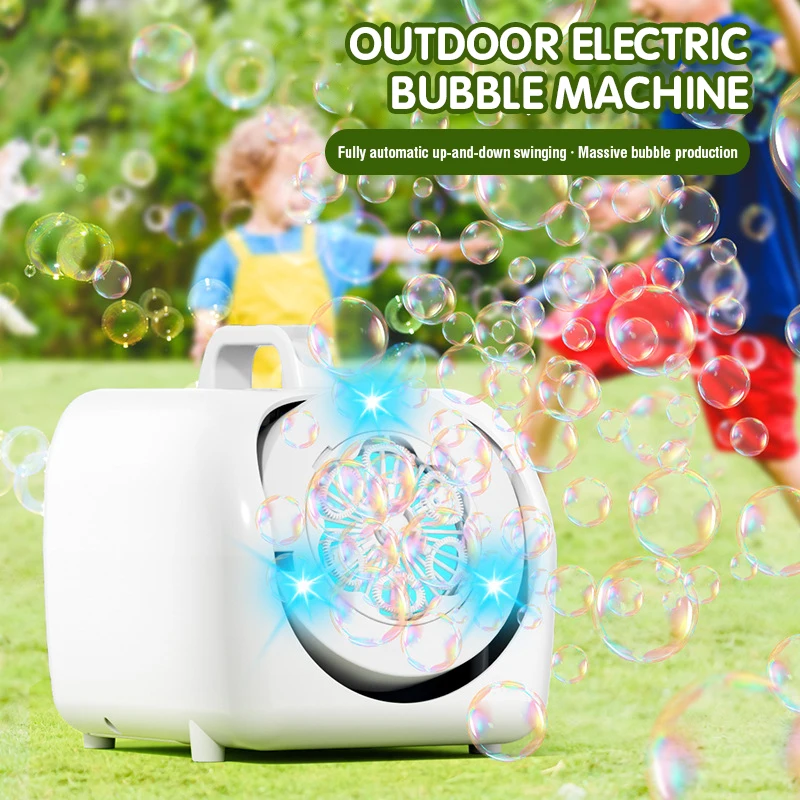 ไฟฟ้ามือถือ Stage Bubbles เป่าไฟ LED แบบพกพาเด็กอัตโนมัติ Maker Bubbles ของเล่นงานแต่งงานกลางแจ้ง Prop เกม