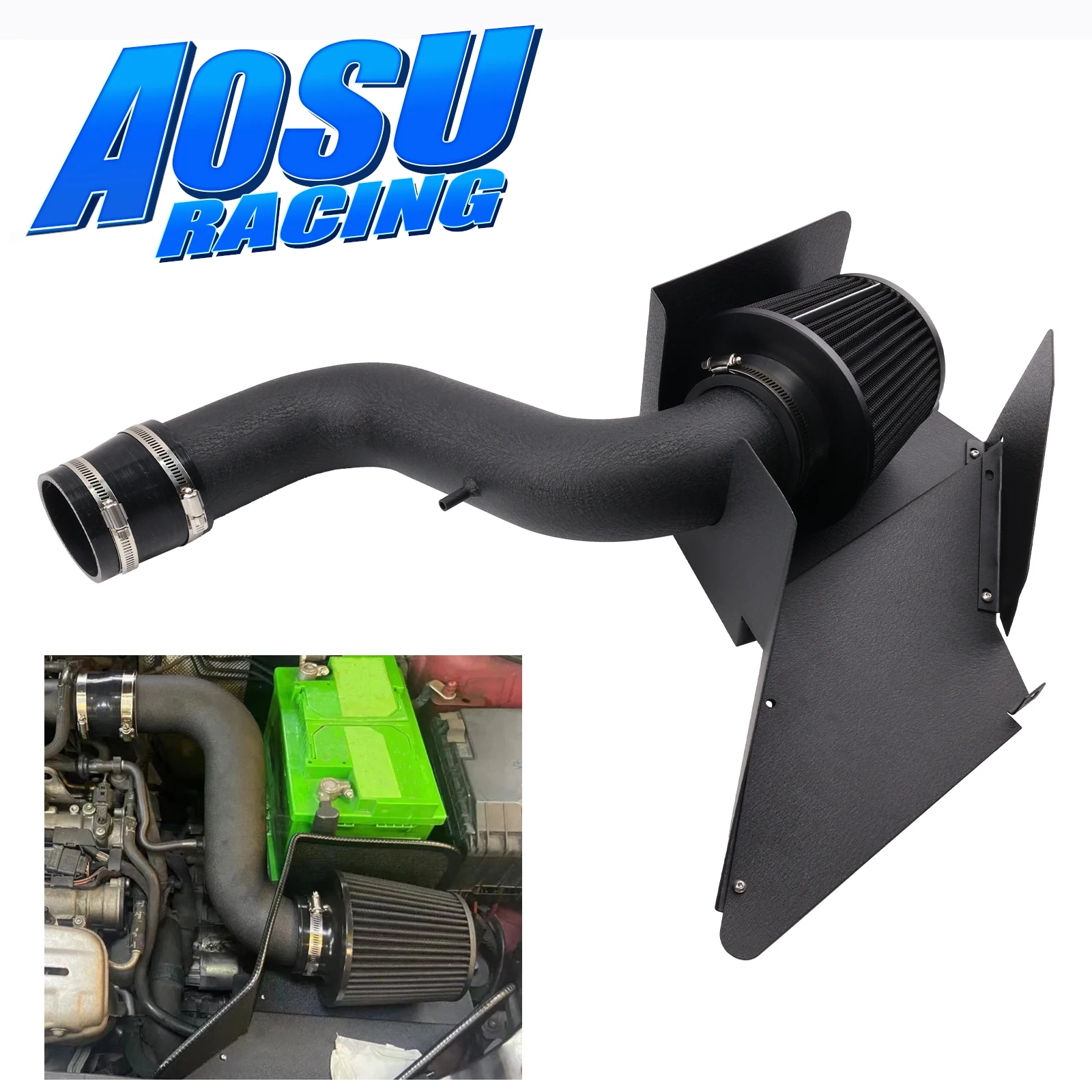 

High Performance Cold Air Intake System Kit + Filter Black Air Intake System For VW Golf MK5 MK6 Beetle Scirocco 1.4TSI EA111