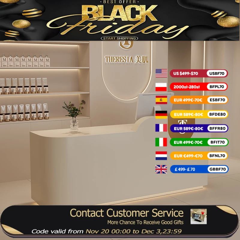 Large Counter Logo Reception Desks Clinic Beauty Restaurant Luxury Reception Desks Computer Business Empfangs Tresen Furniture