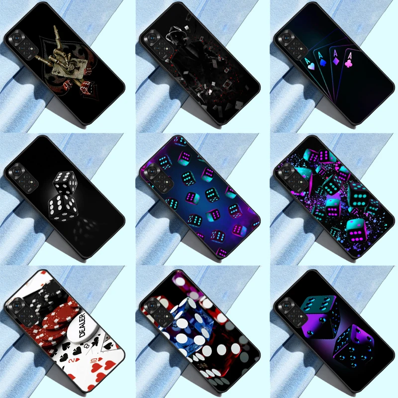 Dices Poker Casino Case For Redmi 10 9T 9A 9C 9 Back Cover For Redmi Note 11 10 9 Pro Note10A 10C 10S 8T 9S Coque