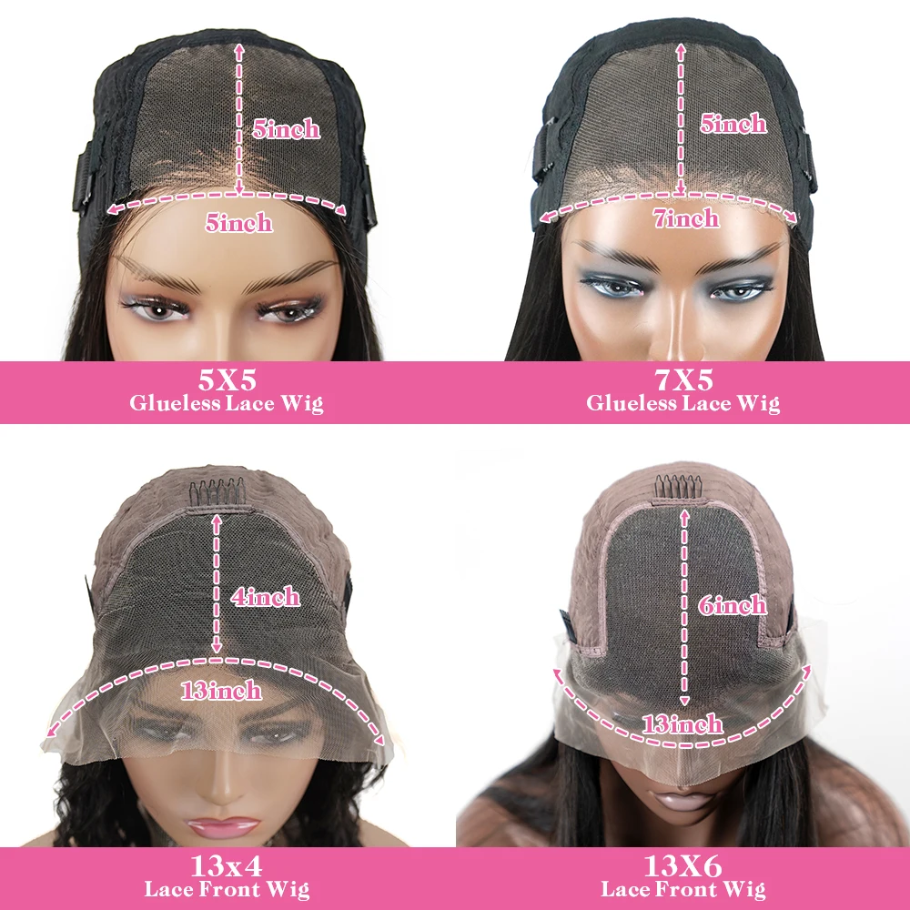 200 Density 7x5 Glueless Wig Human Hair Wig Ready To Wear 13x6 HD Lace Wig Bone Straight Lace Front Wig Ready To Go On Sale