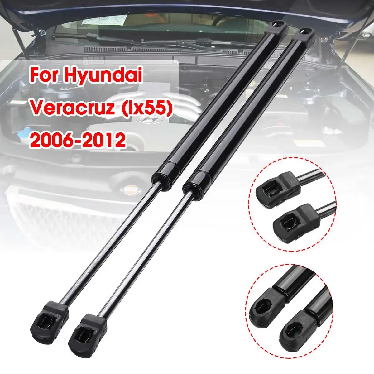 2pcs For Hyundai Veracruz ix55 2006 - 2012 Car Front Bonnet Hood Modify Gas Struts Lift Support Shock Damper Bars