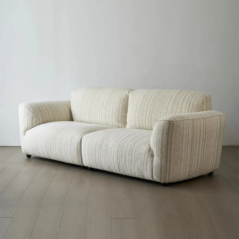

LTT French composite fabric cotton and linen straight row cream wind ancient three-person straight row sofa
