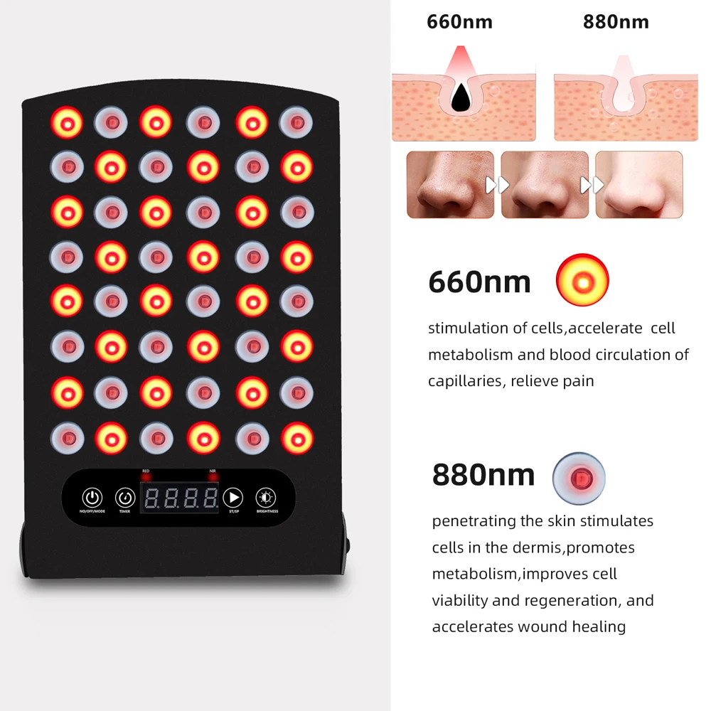 YT-60 อินฟราเรด LED สีแดง Therapy Light 660nm 880nm โคมไฟจับเวลา LED สีแดง Light Therapy สําหรับ Body Pain Relief