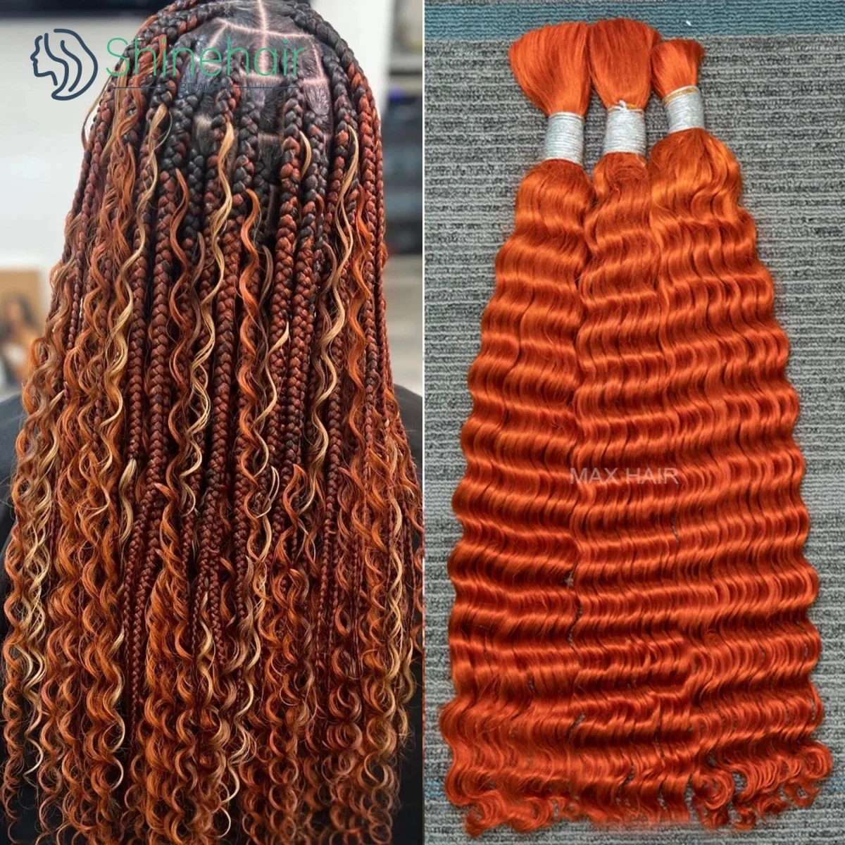 100% Human Hair Bulk for Boho Braids No Weft Deep Wave 350 Color Raw Hair Extensions Curly Bundles Braiding Hair Pre Stretched