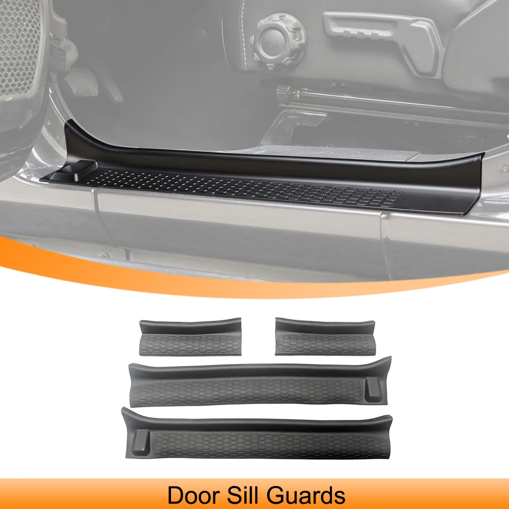 

Car Door Sill Guards Scuff Plates Door Entry Guard Mat Protector Cover for Jeep Wrangler JL Gladiator JT 2018-2025 Accessories