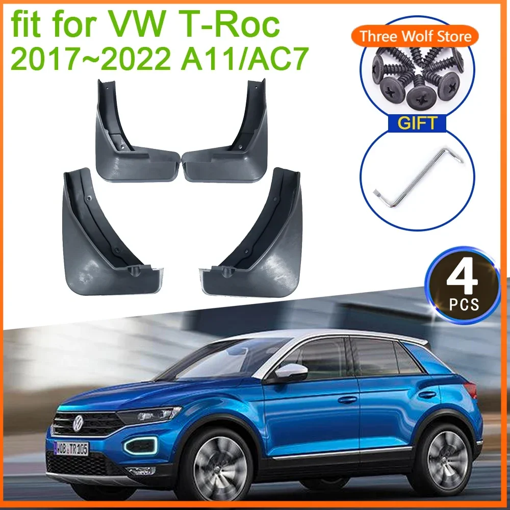

Для Volkswagen VW TRoc T Roc T-Roc 2017 2018 2019 2020 2021 2022 A11 AC7 брызговики брызговики защита крыла автомобильные аксессуары