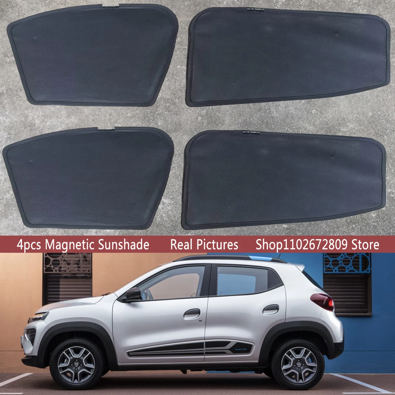 Magnetic Car Sunshade Shield Windshield Frame Curtain Sun Shades for Renault Kwid K-ZE Dacia Spring E-Tech 2016-2024 Accessories