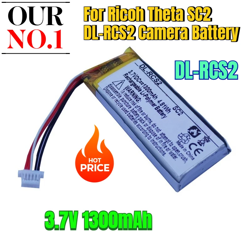 

3.7V 1300mAh for Ricoh Theta SC2 DL-RCS2 Camera Battery