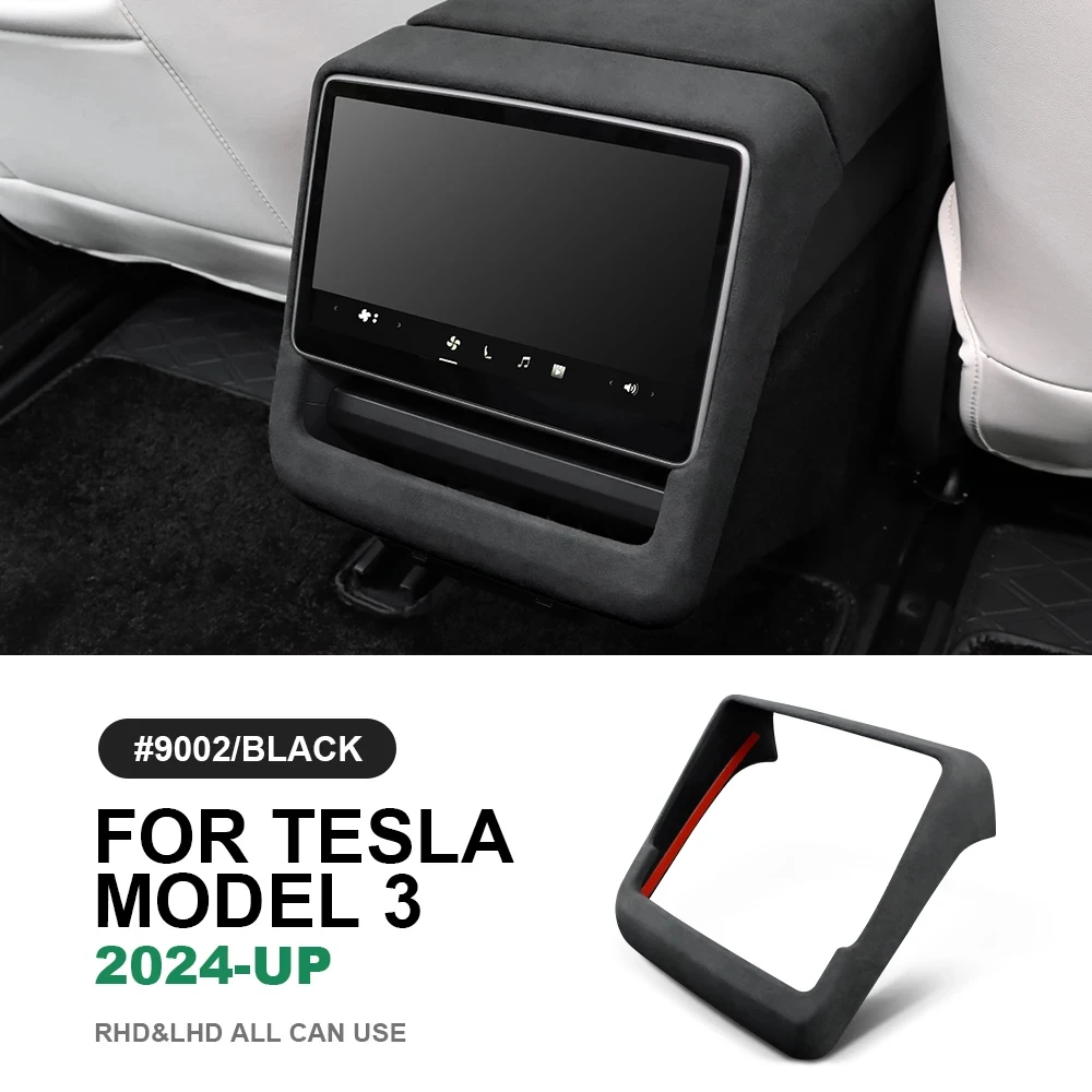 

​Top Suede Rear Screen Frame Cover For Tesla Model 3 Highland 2024 Anti-Scratch Trim For New Model 3+ Interior Car Accessories