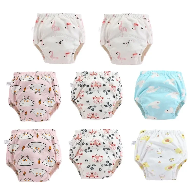 8PC Baby Reusable Diapers Panties for Children Training Panties Adjustable Size Washable Breathable Ecological Diaper