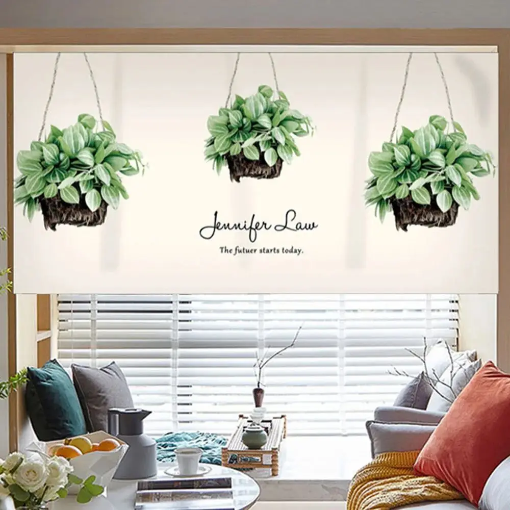 VIKAMA Printed Partition Curtain for Kitchen Bathroom Cabinet Door Decorative Cloth Cover Sink Cupboard Hanging