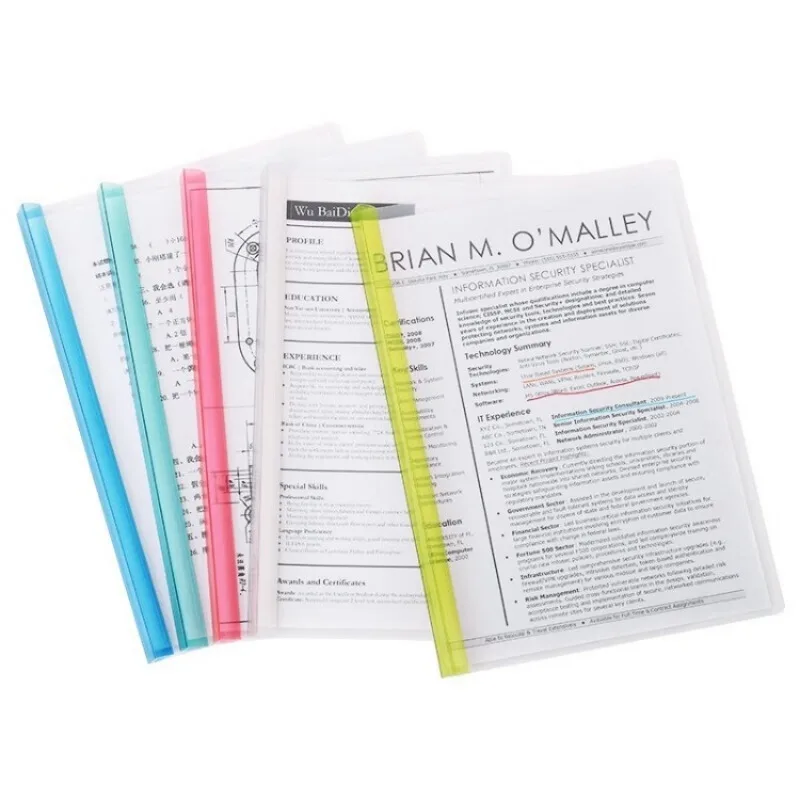 Sunwood  Transparent Slide Bar Report Clip 5 Color Rods 10 Pack RB3304