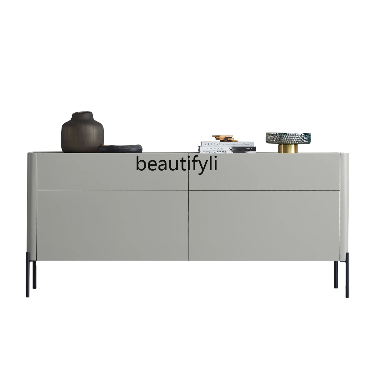 

Italian Minimalist TV Cabinet High Bedroom Decorative Storage Side Cabinet Modern & Minimalism