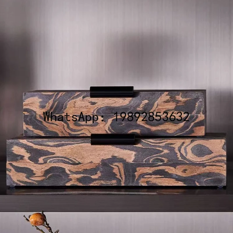 

Leopard Print Storage Box Jewelry Box Rectangular Covered Sealed Desktop Storage Container Wooden Creative Ornaments