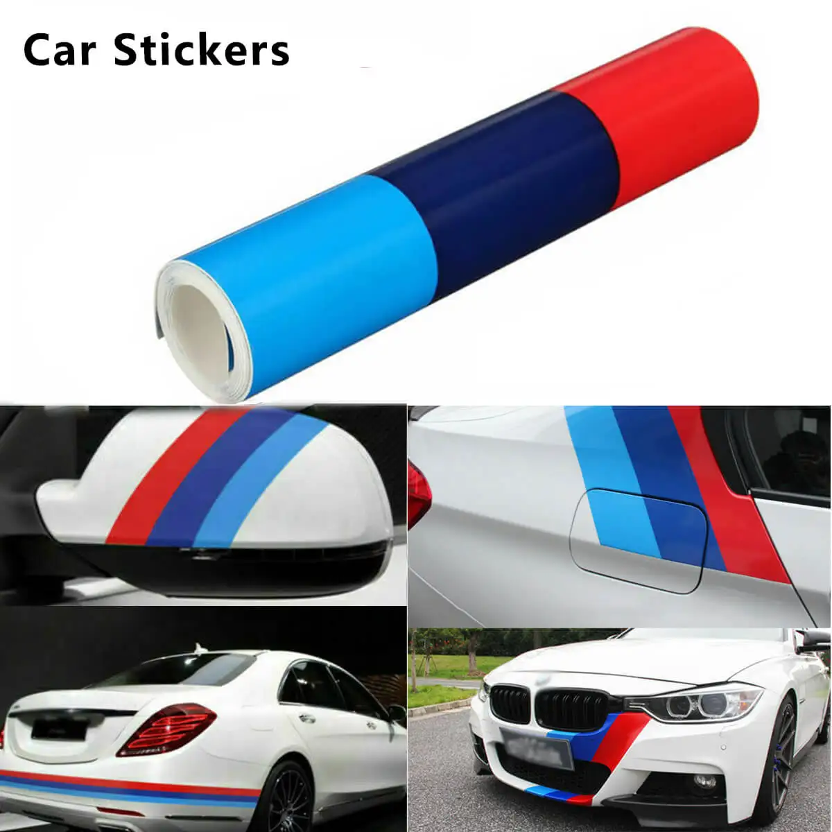 

Car Stickers Tricolor Car Hood Vinyl Sticker Creative Modification auto Blue & Violet & Red Tri Color Stickers Car Decoration