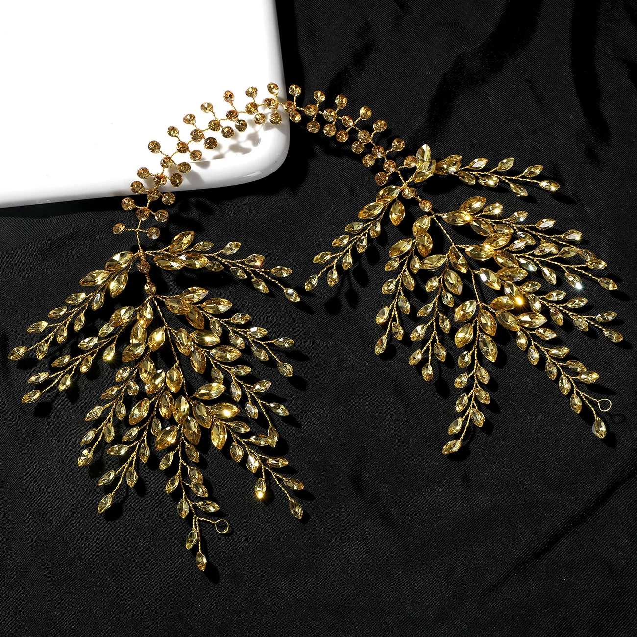 SLBRIDAL Handgefertigtes, trendiges Braut-Stirnband mit Kristallen, Strass und Perlen, Hochzeits-Haarschmuck für Frauen, Brautjungfern-Kopfschmuck, Schmuck. – Detail 4