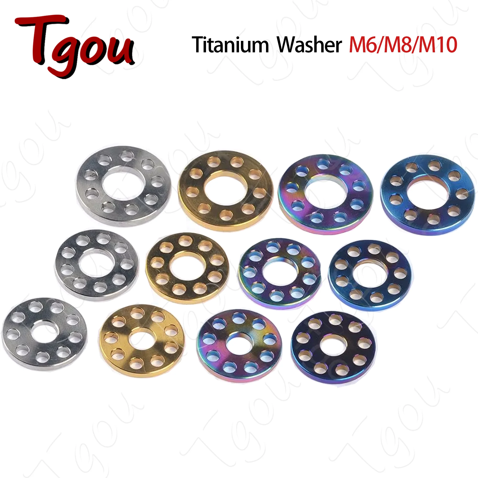 

Tgou Titanium Washer M6/M8/M10 Nine Hole Gasket for Motorcycle