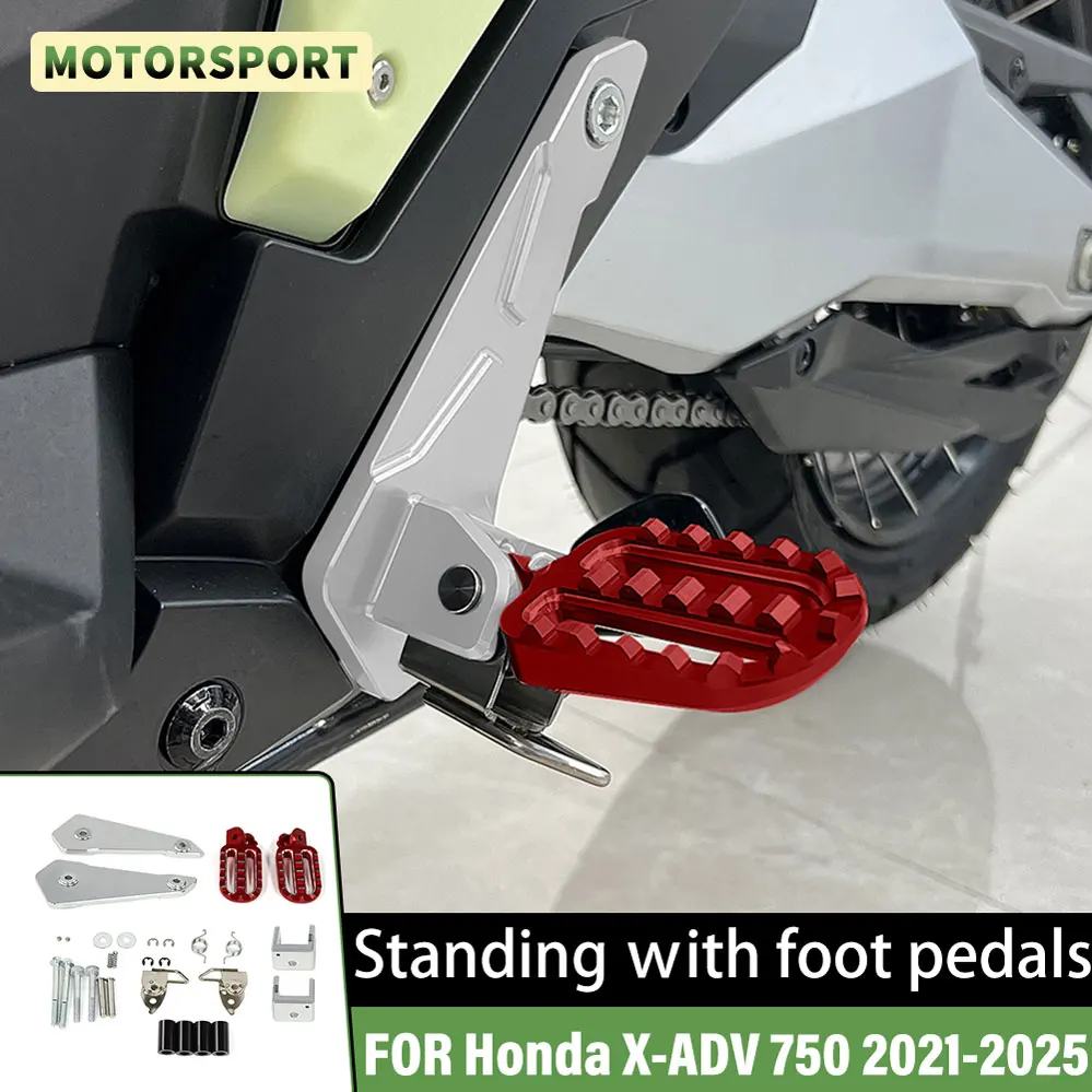 لهوندا XADV750 2021 2022 2023 2024 2025 دراجة نارية مساند القدم ربط القدم أوتاد دواسة جبل مسند القدمين الدائمة مع دواسة القدم #1