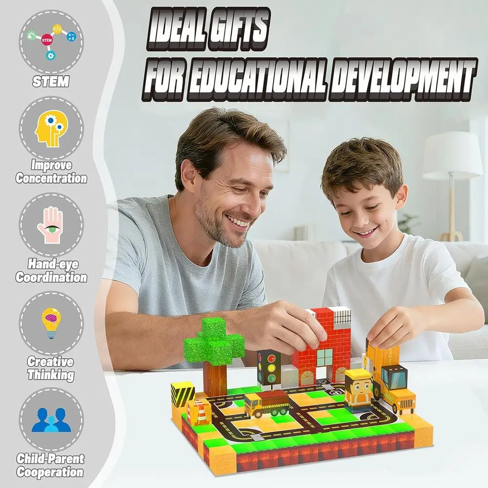 ชุดตัวต่อแม่เหล็ก - ชุดลูกบาศก์แม่เหล็ก 138 ชิ้นสำหรับเด็ก, ของเล่น STEM สำหรับเด็กอายุ 3-12 ปี, แรงบันดาลใจจากมอนเตสซอรี่, ของขวัญที่เหมาะอย่างยิ่ง