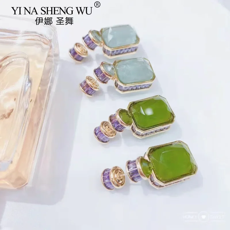 أقراط إبرة مرصعة بالزركون للنساء ، عصرية وفاخرة ، أقراط هندسية ثلاثية الأبعاد ، أقراط سخية ، إكسسوارات يومية ، إضاءة ، جديدة #3