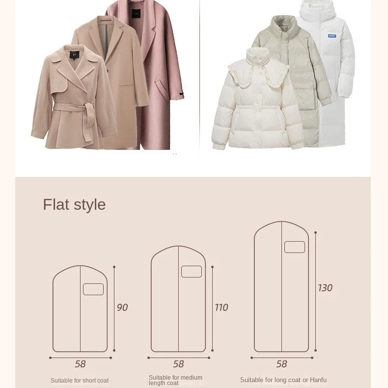 Clothes Dust Cover Hanging Clothes Bag Clothing Dust Cover Hanging Household Long Down Jacket Coat Storage Bag - view 2