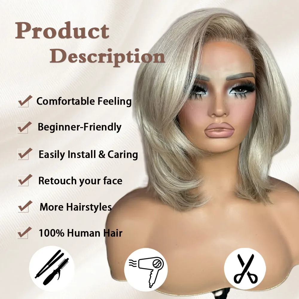 LUX VOGUE الغبار ماتي الذهب Balayage اللون الطبقات قطع 100% عذراء شعر مستعار جهد الصباح روتين شعر مستعار 210% الكثافة الباروكات #3