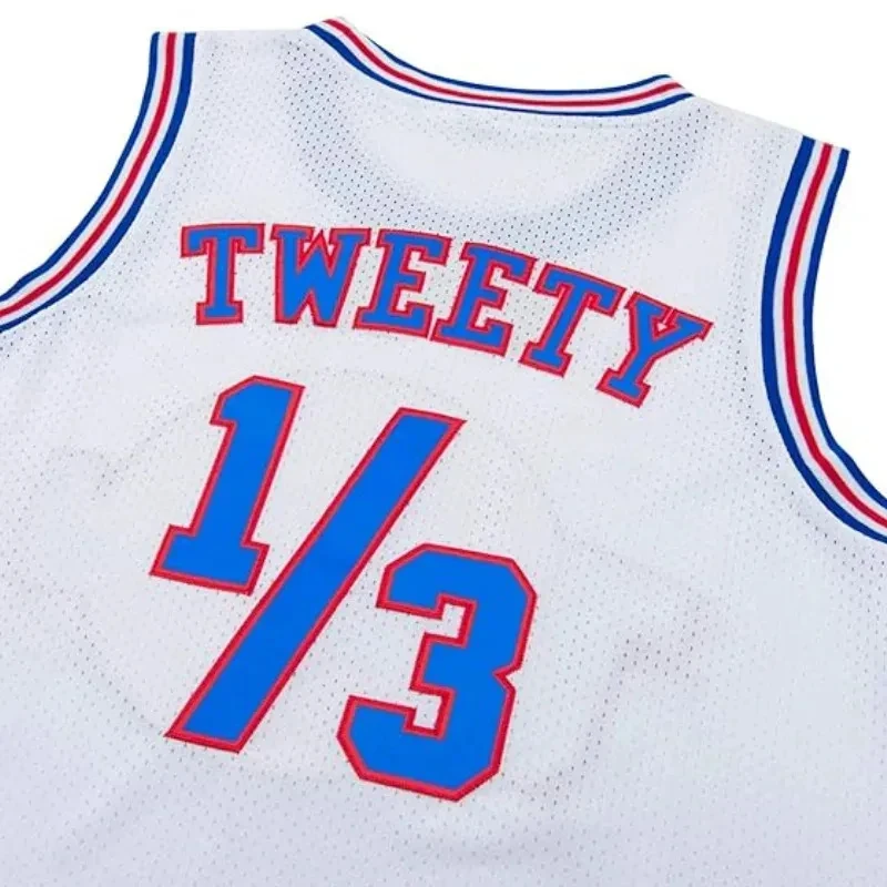 Película Space Jam #   Camiseta de baloncesto de cosplay de Tweety Tune Squad para Halloween, blanca/negra, tallas S-3XL, 202 ZanCos