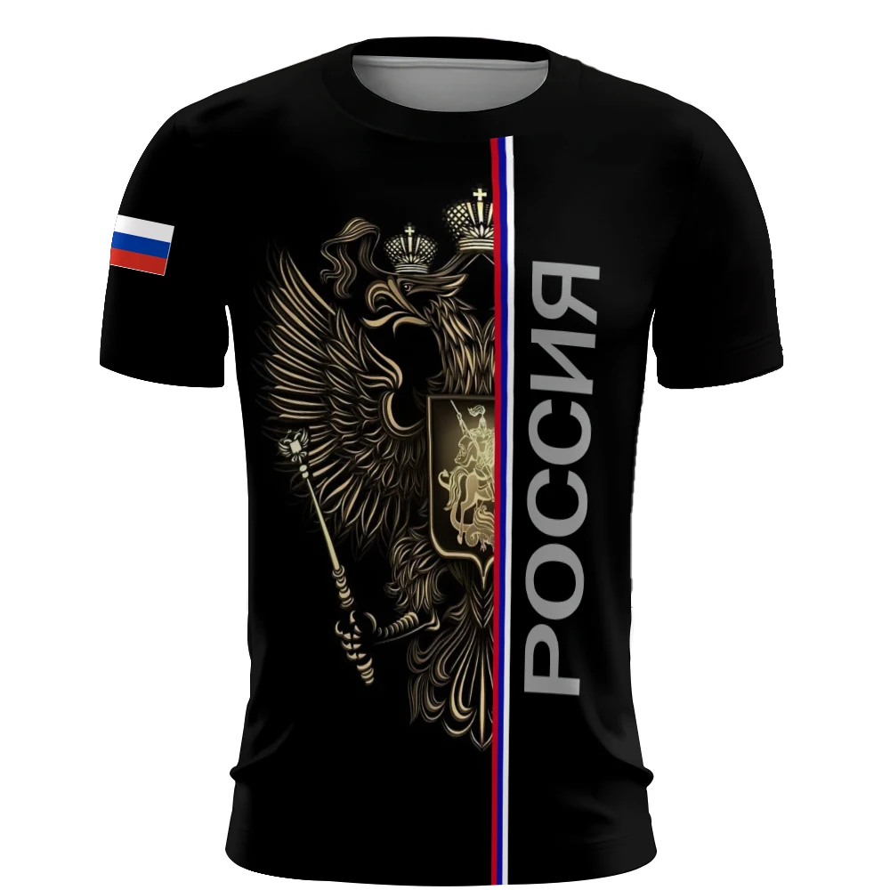 Men's T-Shirt Russian flag 3D printed Casual Loose Round Neck Pullover Short Sleeve Top  Tees Men's Clothing Outdoor Oversized