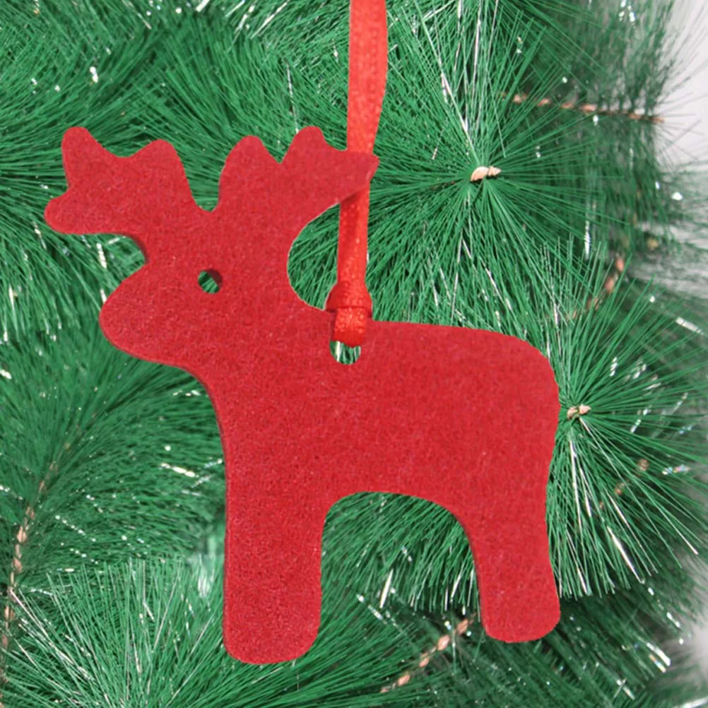 

40 Pcs Christmas Decoration Pendant Gift Xmas Felt Paper Cut Festival Hanging Nonwovens